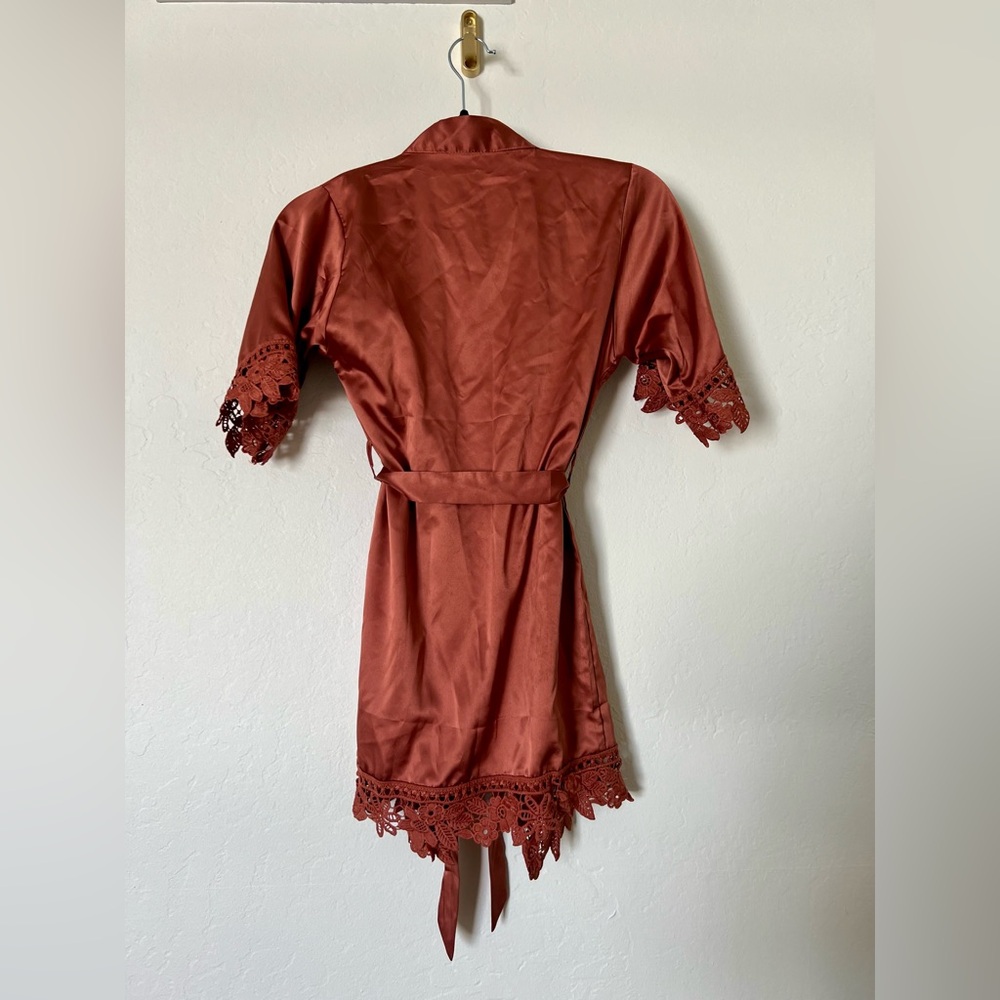 Satin Terracotta Robe - Picture 2 of 2